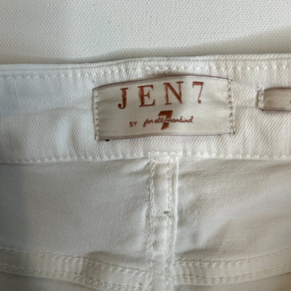 Jen7 by 7 for All Mankind White Side Bling Ankle Skinny Stretchy Jeans Size 6 - Picture 7 of 14